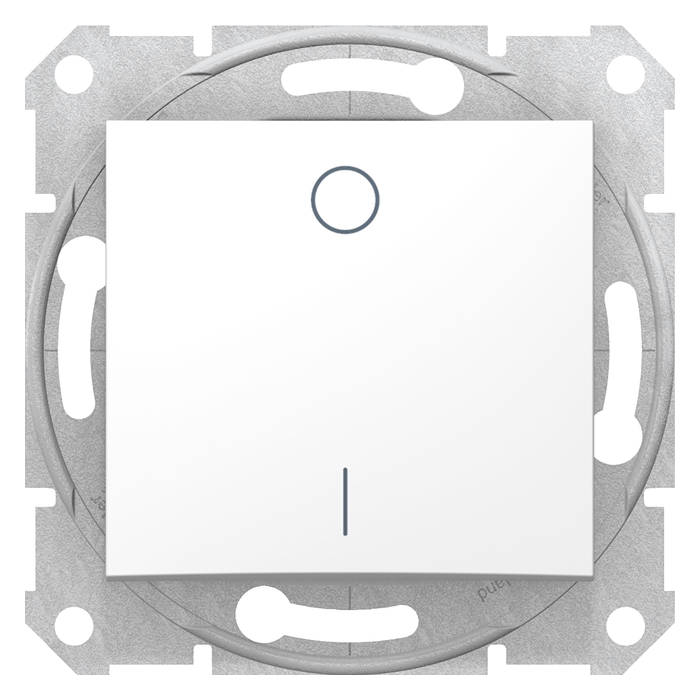 Выключатель одноклавишный Schneider Electric SEDNA, белый, SDN0200121