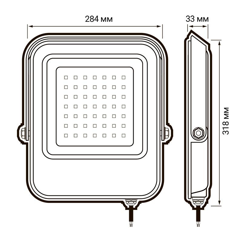 Прожектор светодиодный PFL-V 200Вт 6500К IP65 JazzWay 5039797