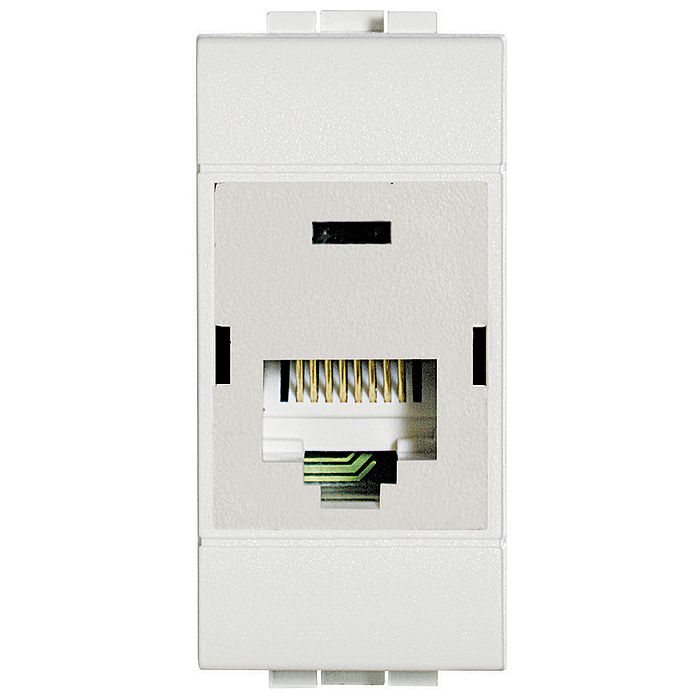 Розетка компьютерная RJ45 BTicino LIVING LIGHT, скрытый монтаж, белый, N4262C6