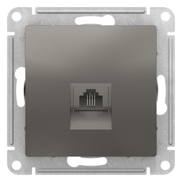 Розетка телефонная RJ11 Schneider Electric ATLASDESIGN, скрытый монтаж, сталь, ATN000981