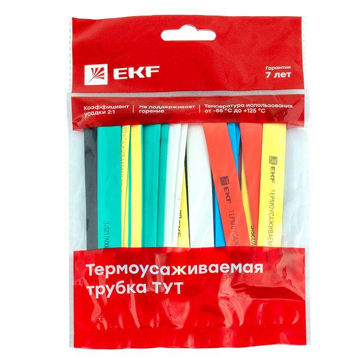 Набор трубок термоусадочных ТУТ нг тонкостен. 12/6 (7 цветов по 3шт 100мм) EKF tut-n-12