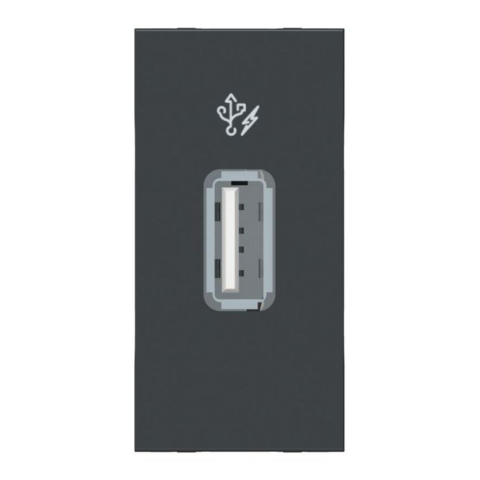 Розетка USB Schneider Electric UNICA MODULAR, скрытый монтаж, антрацит, NU342854